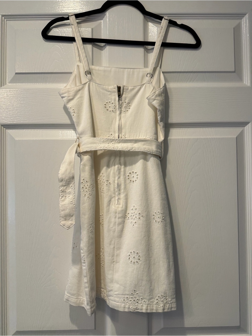 MP/D White Eyelet Sundress with Tortoiseshell Buckle Belt Size XS - Picture 5 of 8